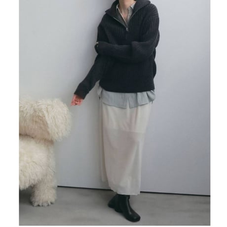 【anuke】Halfzip Rib Knit
