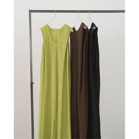 【ànuke】Sleeveless Shirring Onepiece