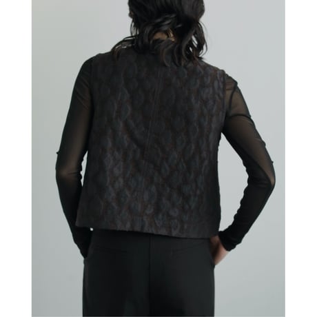 【anuke】Leopard Jacquard Vest※9月中～10月中