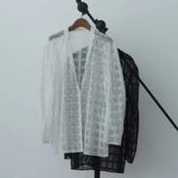 【Hella】embroidery check sheer jacket　※納期4月中旬〜5月中旬