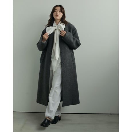 【anuke】Collarless Cocoon Coat※11月上～12月上