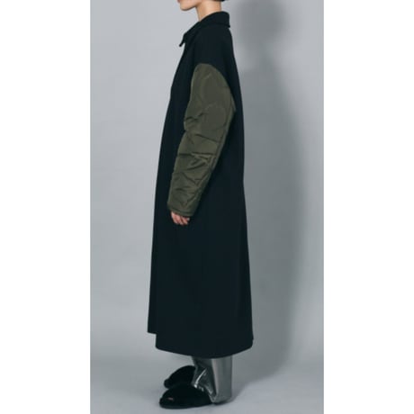【NOMINE】 袖キルティングステンカラーコート