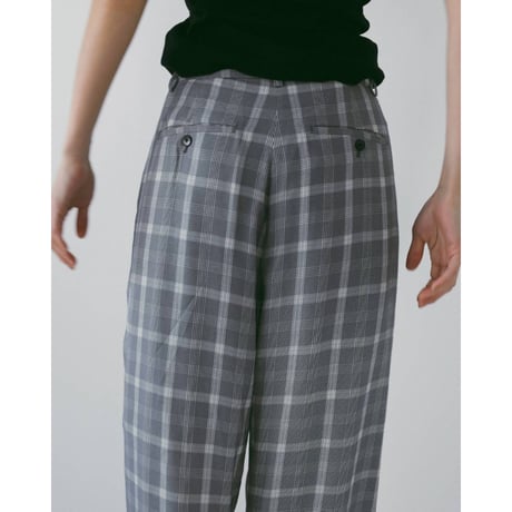 【anuke】Check Daubletuck Pants