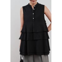 【Hella】cotton crepe layer top