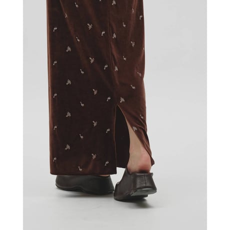 【TODAYFUL】Petit Flower Velour Skirt　※納期10月上旬～11月上旬