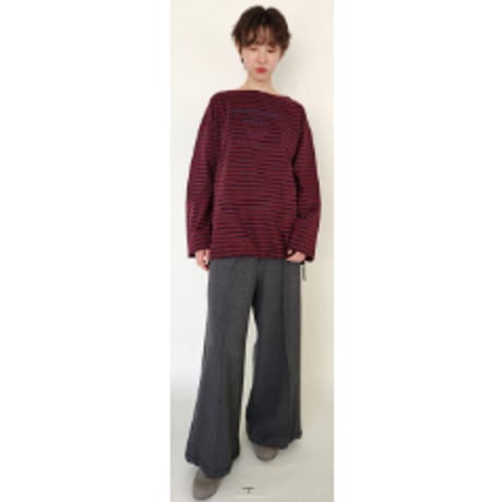 【Boutique Ordinary】2Way Border Typo Print Pouch T