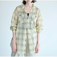 【KHA:KI】SHEER CHECK OVER SHIRTS