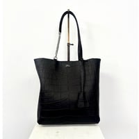 【M.U.L.】スティックチェーントート　vintageブラック　クロコダイル型押し　MUL143-35