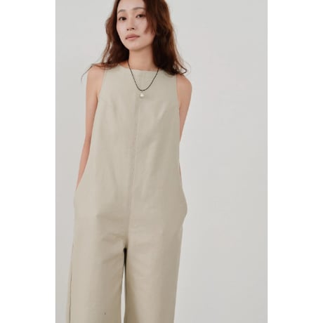 【Hella】back open cotton overall　※納期3月中旬〜4月中旬