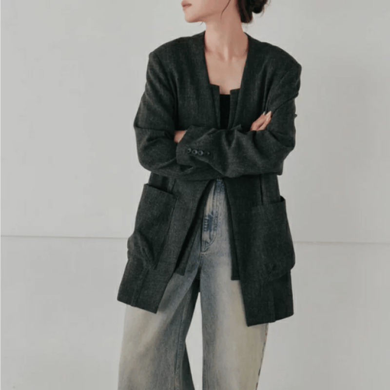 Hella】collarless desgin jacket | selectshop ku