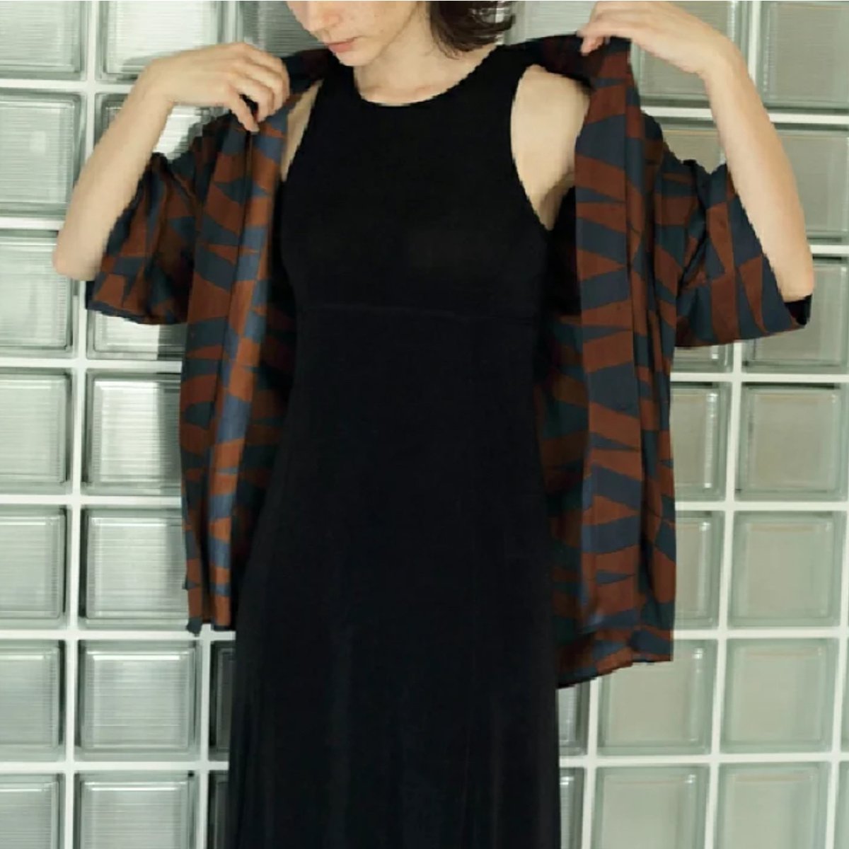 ànuke】Geometric Satin Shirts | selectshop kusu