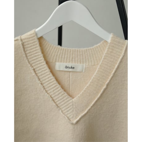 【ànuke】Vneck Lock Knitvest　※10月中旬～11月上旬頃 発送予定