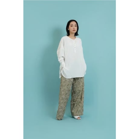 【CYAN TOKYO】ボタニカル刺繍ワイドPT