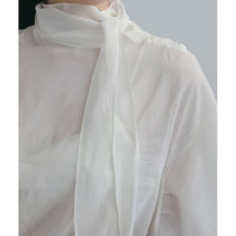【anuke】Organdy Tie Blouse