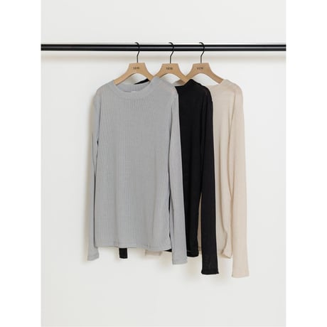 【YENN】SHEER RIB LONG TEE