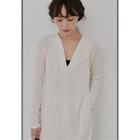 【Hella】velour sheer dress※納期10/上〜11/上
