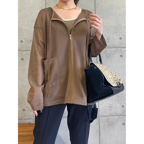 【ROSIEE】メッシュジップカーディガン