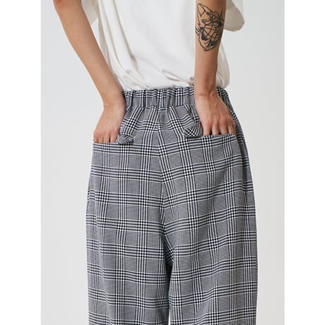【YENN】 PLAID TUCK EASY PT