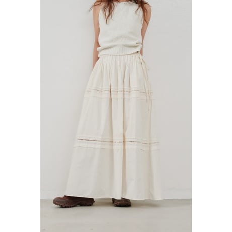 【Hella】ladder lace gather skirt　※納期4月中旬〜5月中旬