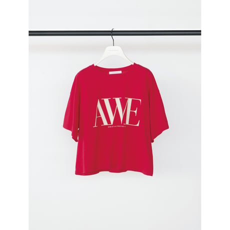 【CHIGNON】"AWE"ﾌﾟﾘﾝﾄｸﾛｯﾌﾟﾄﾞTee