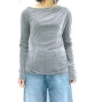 【cafune】flocky tulle shouder tuck pullover