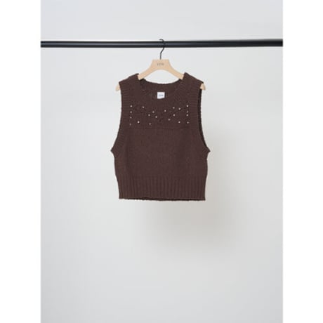 【YENN】METAL BEADS KNITVEST