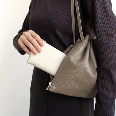 【blancle】S.LEATHER GATHER BAG bc1232