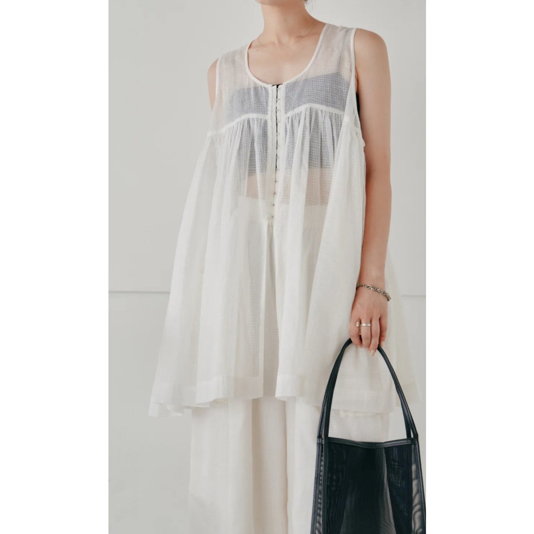 トップス hella sheer volume tops /black hella sheer volume tops /black