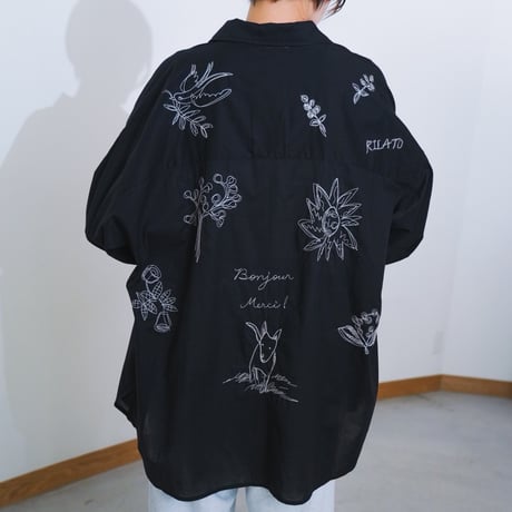 【RILATO】ラフスケッチオリジナル刺繍シャツ　※納期3月中旬～4月中旬