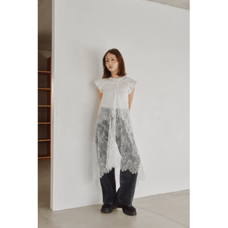 【Hella】2Way Layered Lace Wrap Skirt　※納期8月中旬～9月中旬