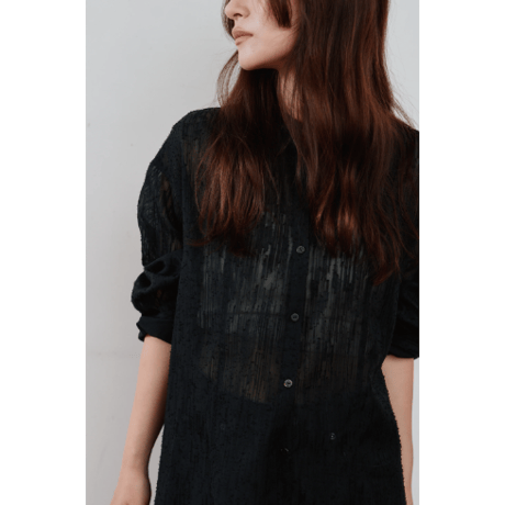 【Hella】cut jacquard long shirt　※納期3月中旬〜4月中旬