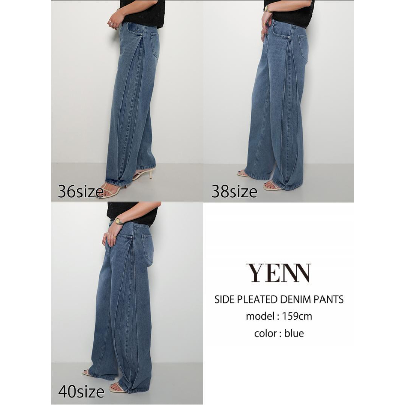 YENN SIDE PLEATED DENIM　サイドプリーツ　サイズ40 楽天市場】【10％OFFクーポン対象】YENN（イェン） サイド