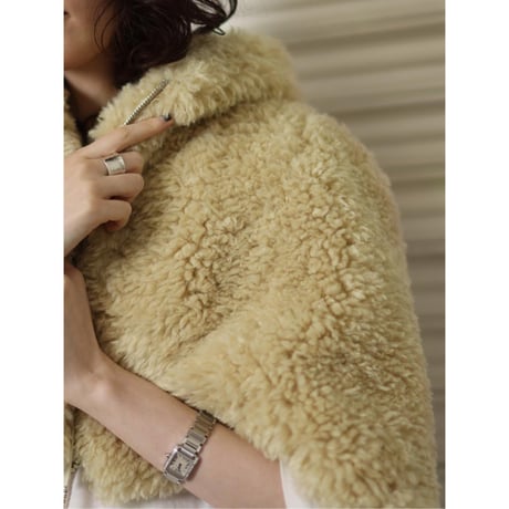 【YENN】CURL FUR CAPE　※8月下旬＝9月下旬納期