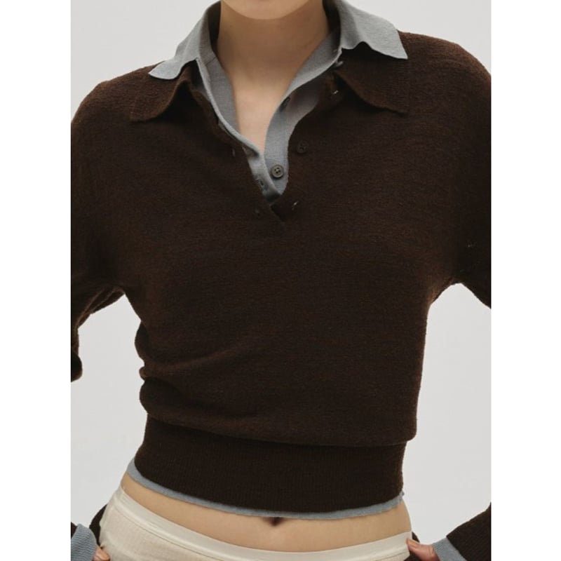 TODAYFUL】Layered Polo Knit | selectshop kusukusu