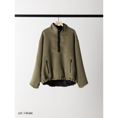 【YENN】SHAGGY HALF ZIP JK　※納期：8月中旬～9月中旬