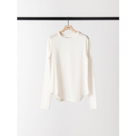 【YENN】STRIPE SHEER RIB TEE　※納期：6月中旬～7月中旬