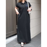 【ROSIEE】ワンポイントロゴ刺繍ポロ衿ワンピース