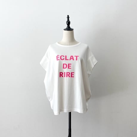 【siro de labonte】message tuck sleeve Tshirt
