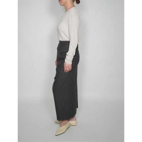 【YENN】UNEVEN DRAPED SKIRT