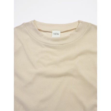 【YENN】SHEER RIB LONG TEE
