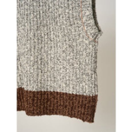 【YENN】BI COLOR KNIT VEST※納期8/上～8/中