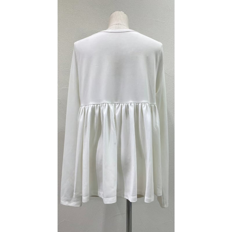 CYAN TOKYO バックギャザージャージートップスホワイト