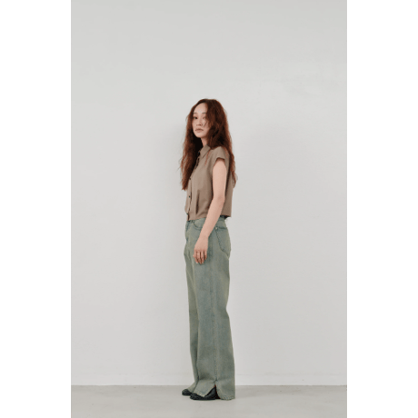 【Hella】cut off cropped shirt　※納期4月中旬〜5月中旬