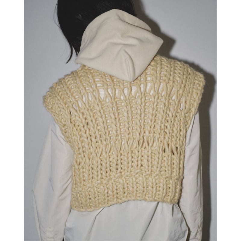 todayful Chunky Hand Knitvest  エクリュサイズフリー