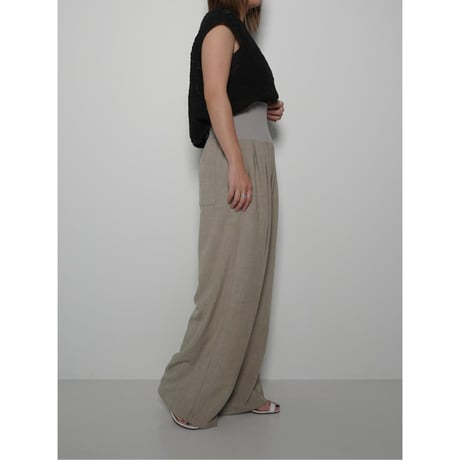 【YENN】WAIST RIB WIDE PT