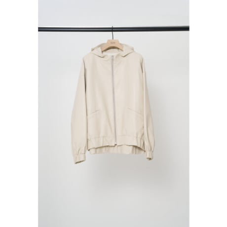 【YENN】FAUX LEATHER HOOD JK