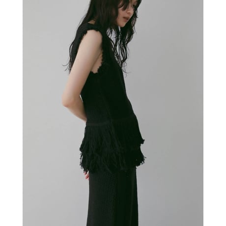 【anuke】Fringe Knit Tanktop