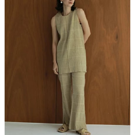 【ànuke】Shirring Slit Pants