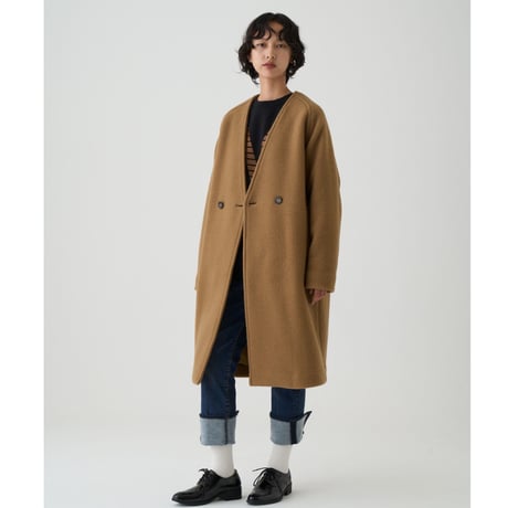 【Boutique Ordinary】Collarless Bulky Coat