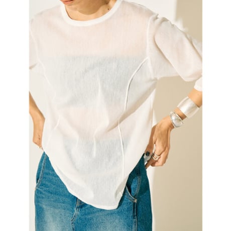 【YENN】COTTON TULLE TEE